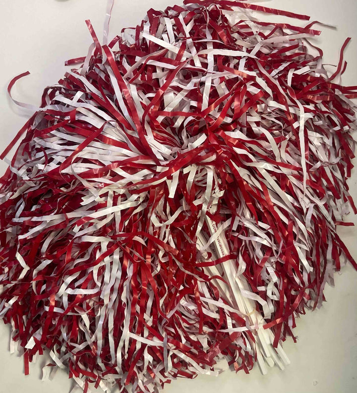 10 Count Saturday Smack Crimson/White Pom-Poms Gameday Shakers for Alabama Fans