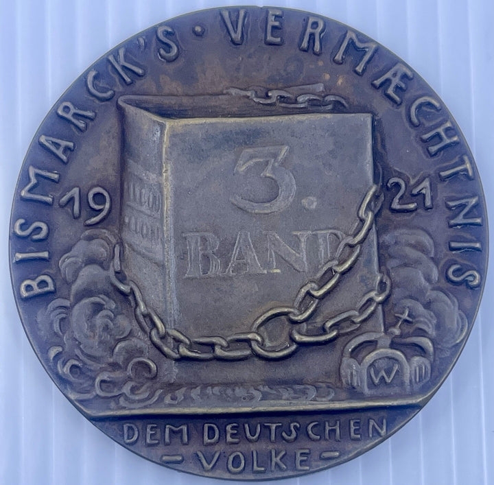 1921 Karl Goetz Bronze Satirical Medal On Bismarck’s Memoirs K-278
