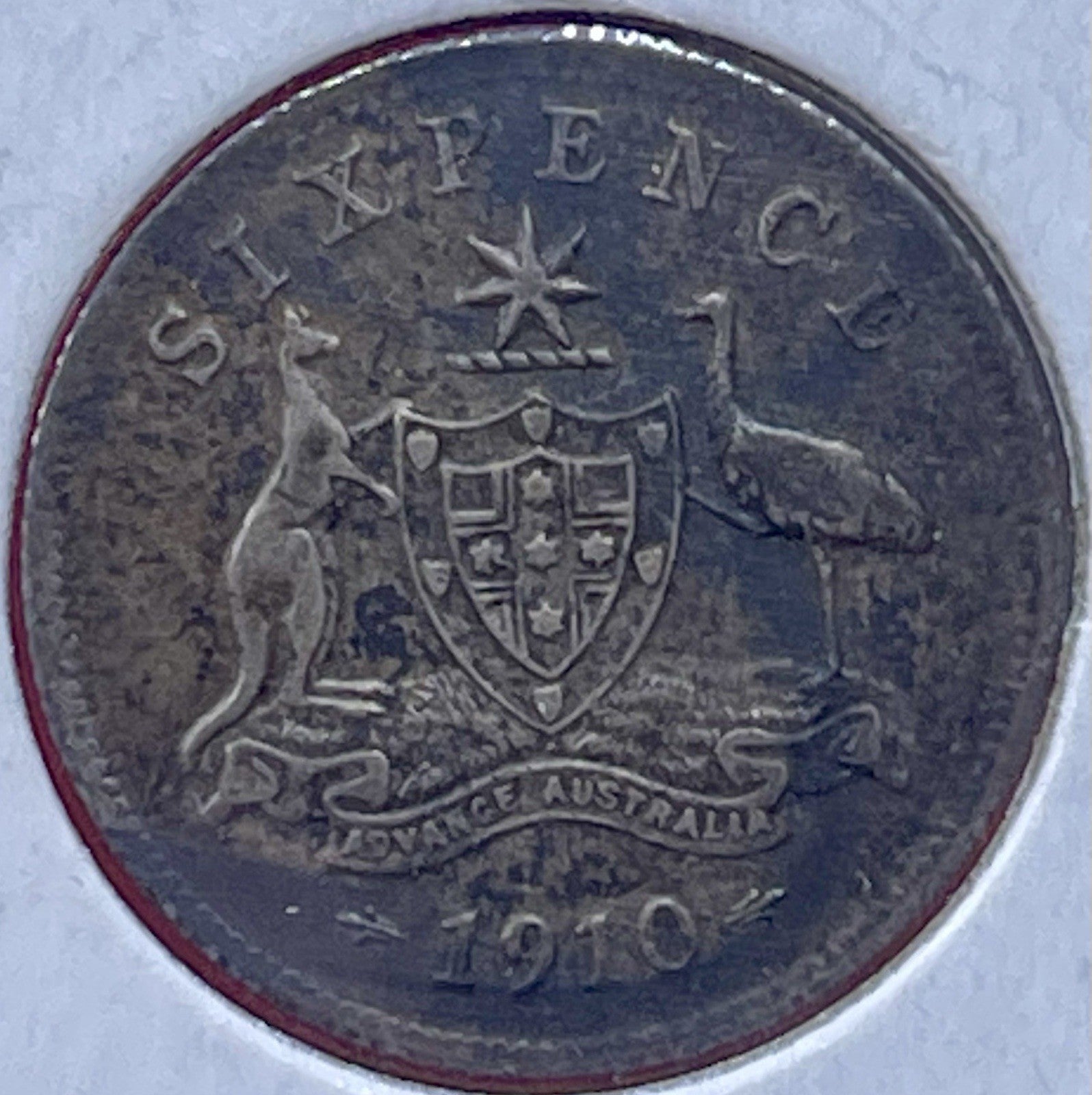Australia Sixpence 1910 - King Edward VII - 0.925 Silver Coin