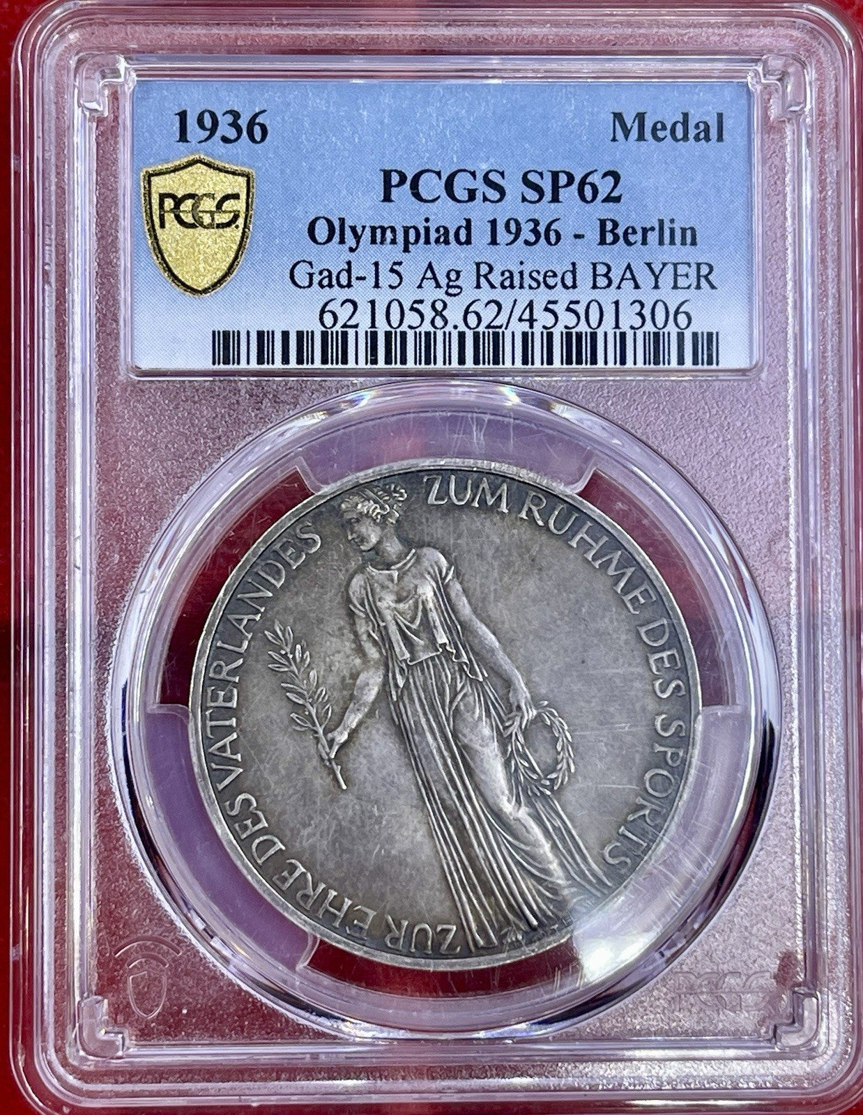 Germany - Third Reich silver medal 1936, PCGS SP62, "1936 Berlin Olympics"