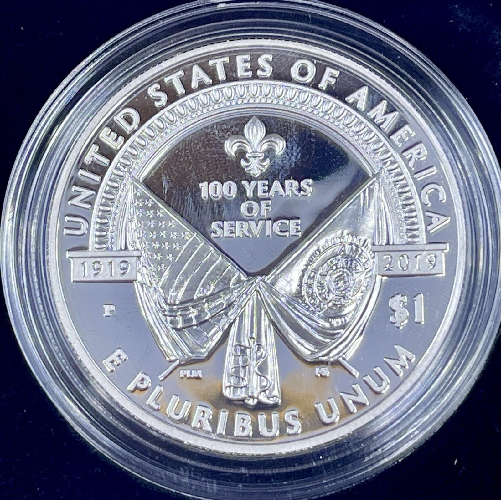 2019 American Legion 100th Anniversary Silver Dollar Proof Coin POGP COA