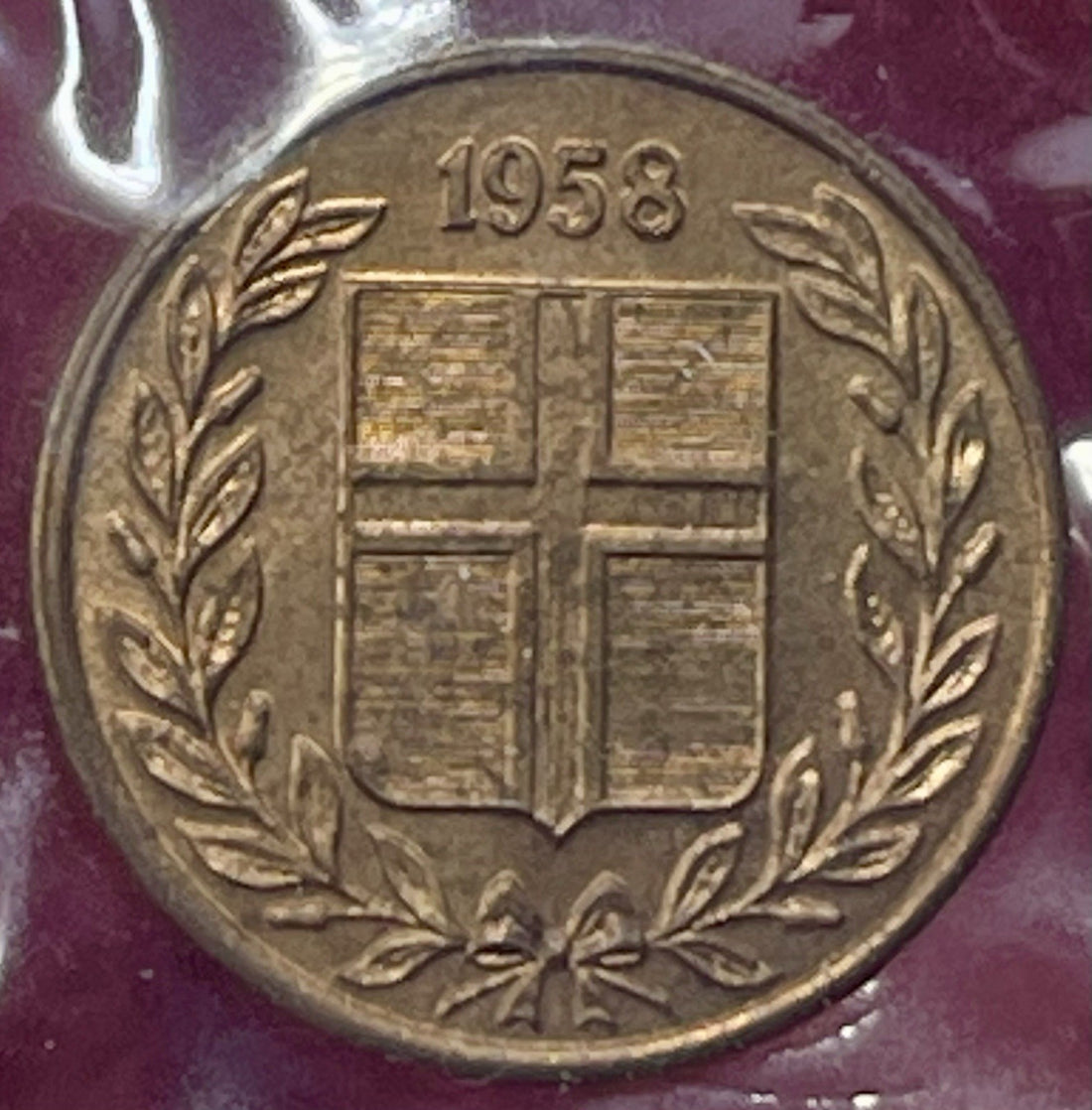 1958 ICELAND 1 Eyir COIN EYRIR