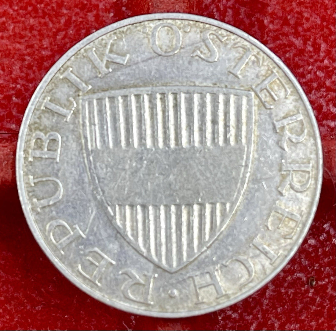 1958 Austria 10 Schillings - .640 SILVER - KM#2882