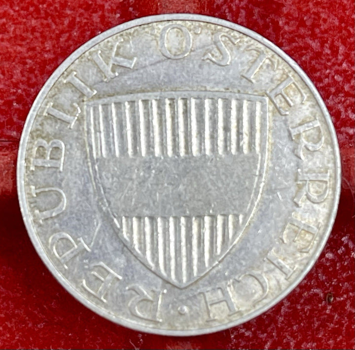1958 Austria 10 Schillings - .640 SILVER - KM#2882