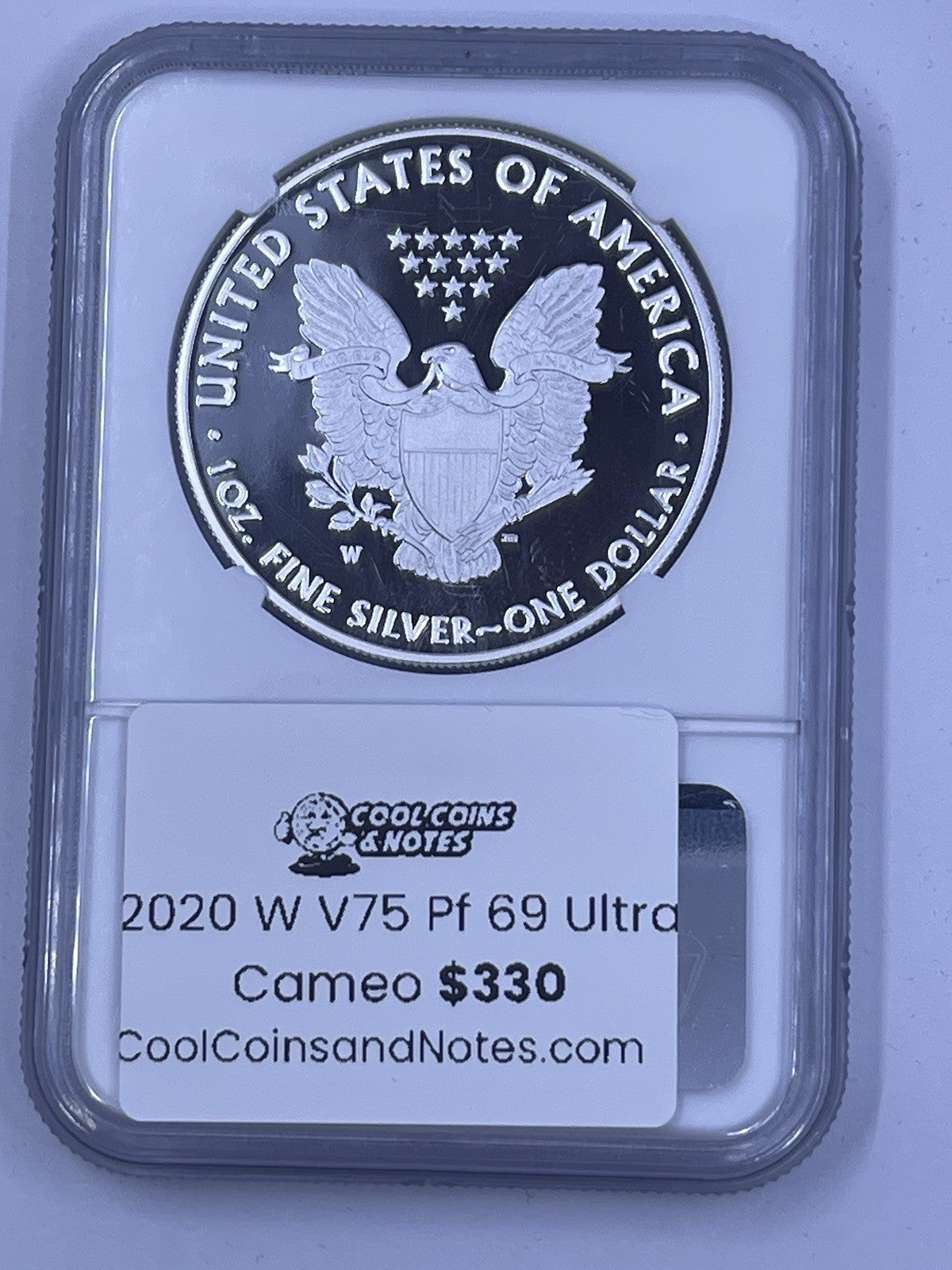 2020 W $1 Silver Eagle End of WWII V75 Privy NGC PF69 Ultra Cameo V-Day Label