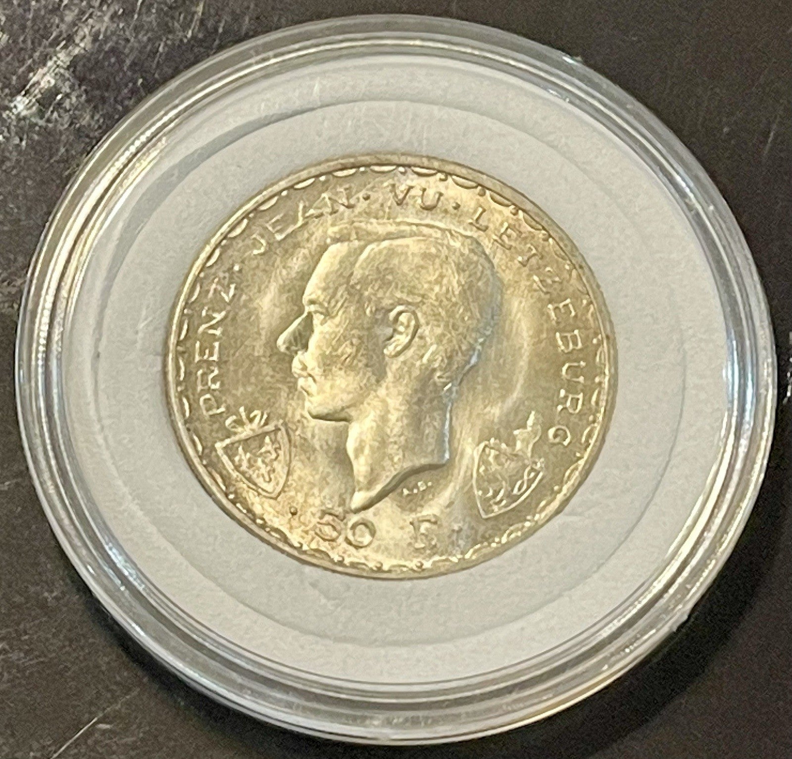 1946 Luxembourg Silver 100 Francs UNC Coin KM 49