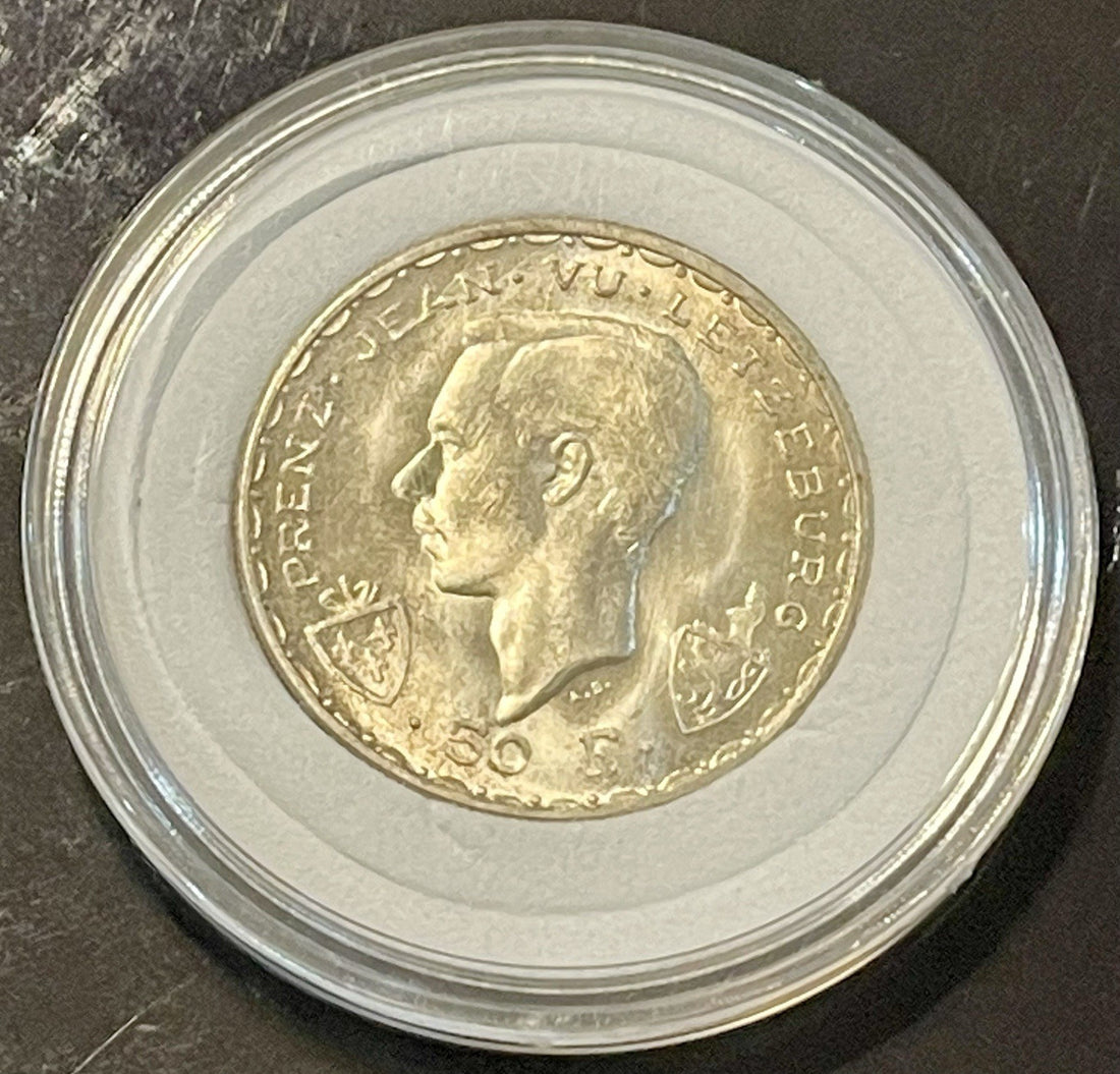 1946 Luxembourg Silver 100 Francs UNC Coin KM 49