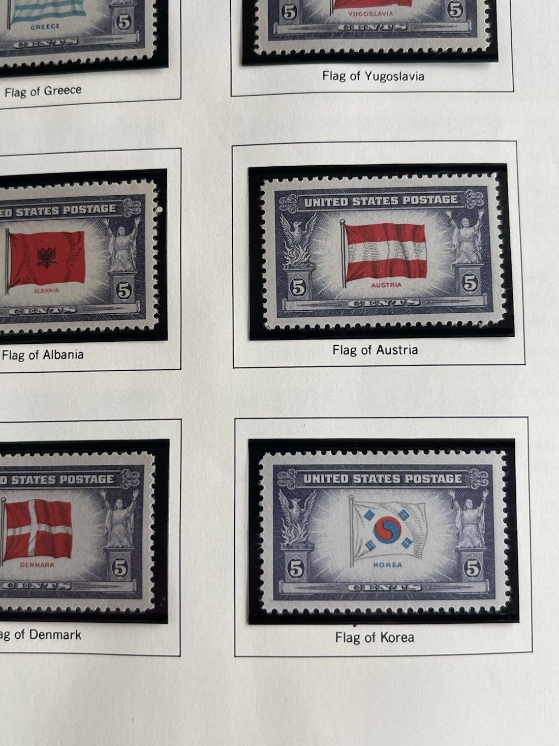 1943-1944 Overrun Countries Series Collectable Postage Stamps 6 Stamps Unhindged