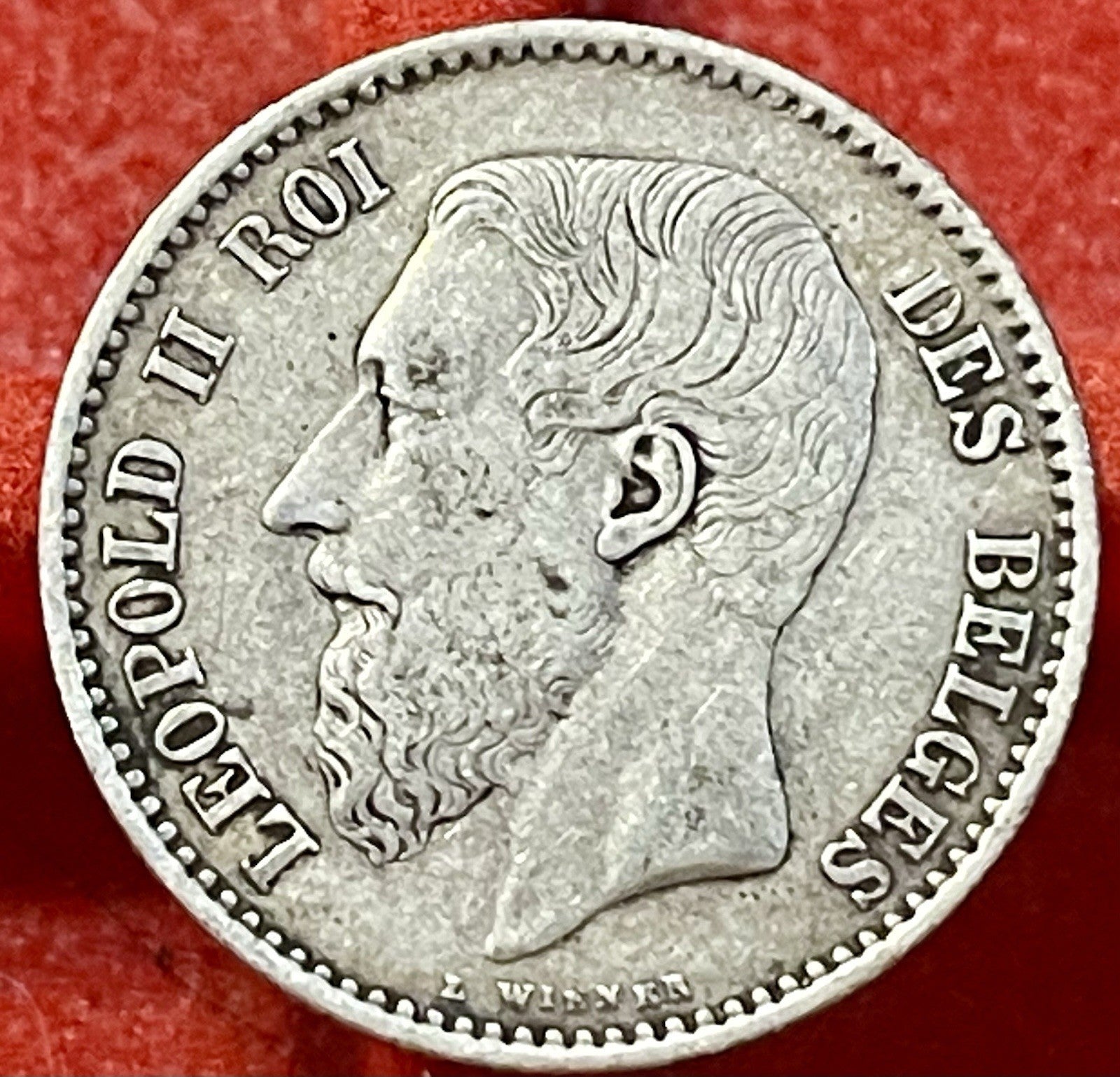 Belgium Silver 1 Franc 1867 coin