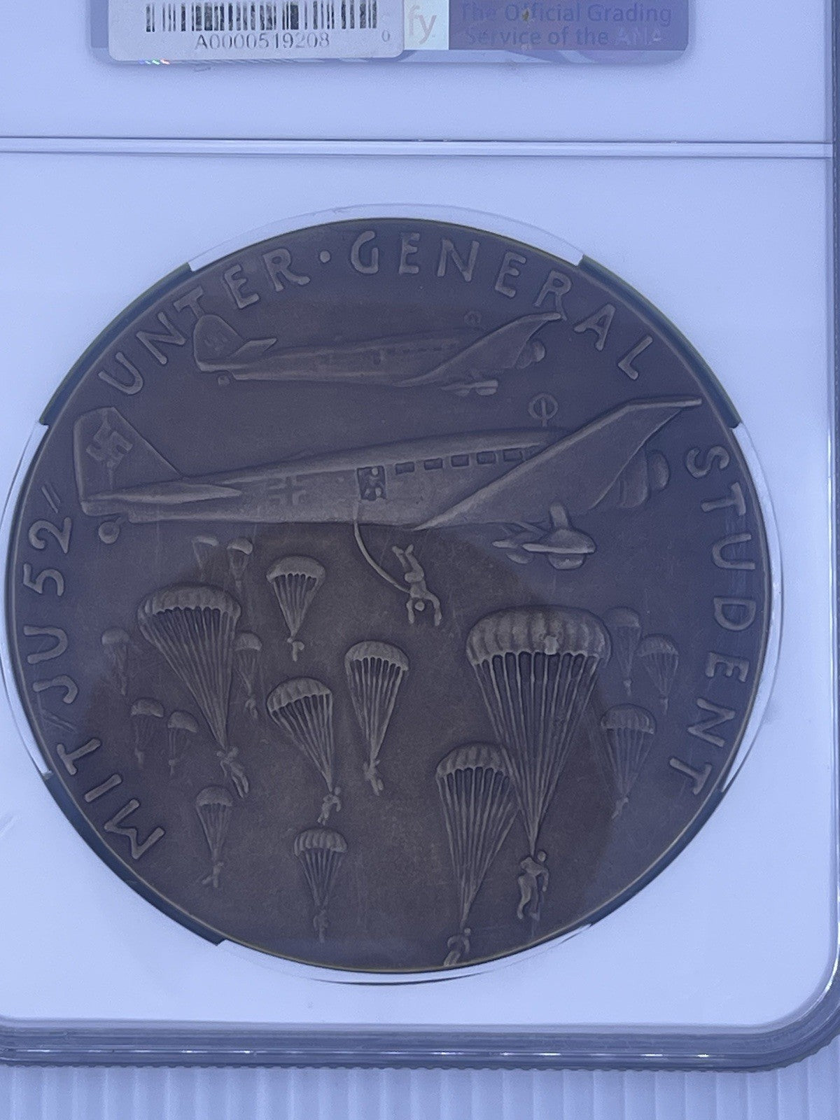 1941 Karl Goetz “Airborne Troops At Crete” Kienast -587 NGC 62 BN Medal