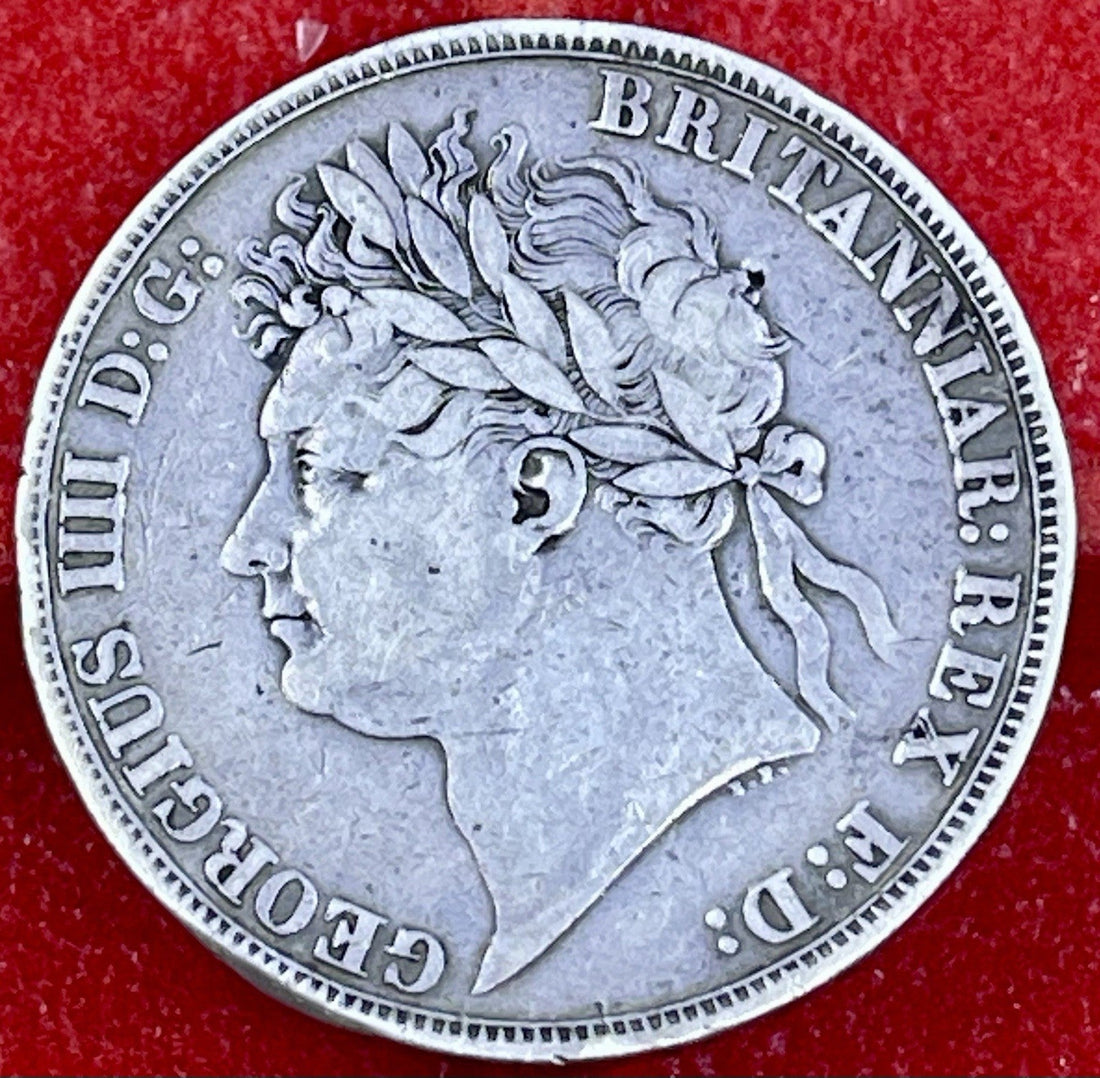 1821-1822 George IV Silver Crown featuring St. George slaying dragon, sterling silver .925