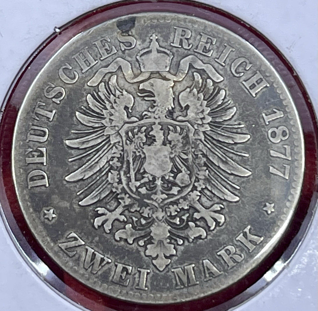 1877 F Germany (Prussia) 2 Marks - William I Silver KM#506 Coin