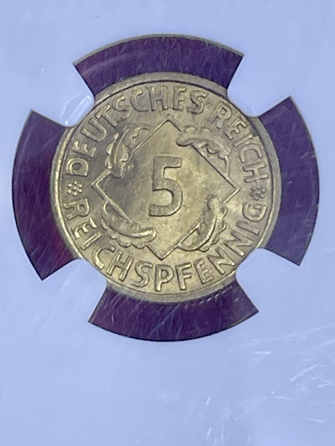 Weimar 5 Pfennig 1936-A J.316 NGC MS64 Germany Coin