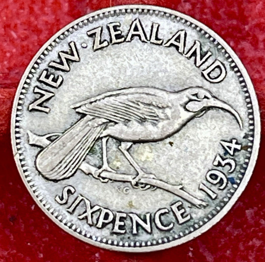 1934 New Zealand, Sixpence, 6 Pence F6499