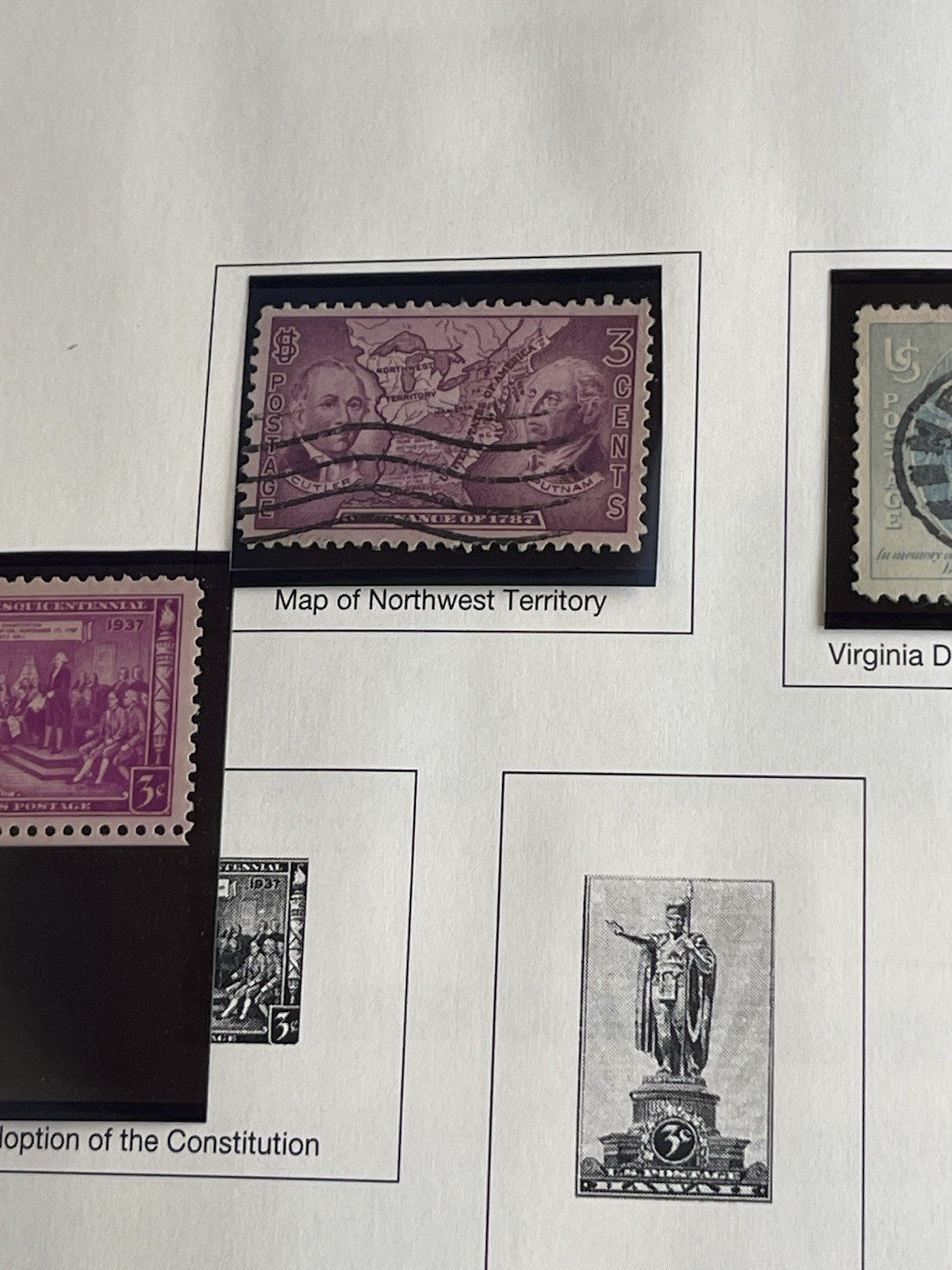 1937 Commemorative Collectable United States Postage Stamps 7 Stamps