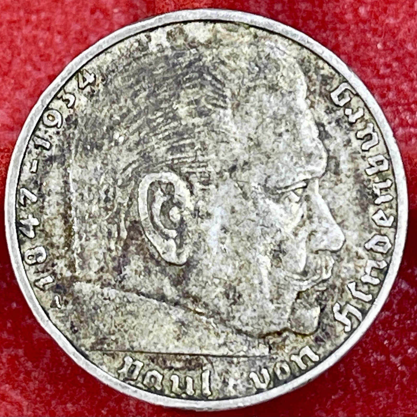 Germany 1937 A (Berlin) 2 Marks Hindenburg 0.625 Fineness Silver Coin