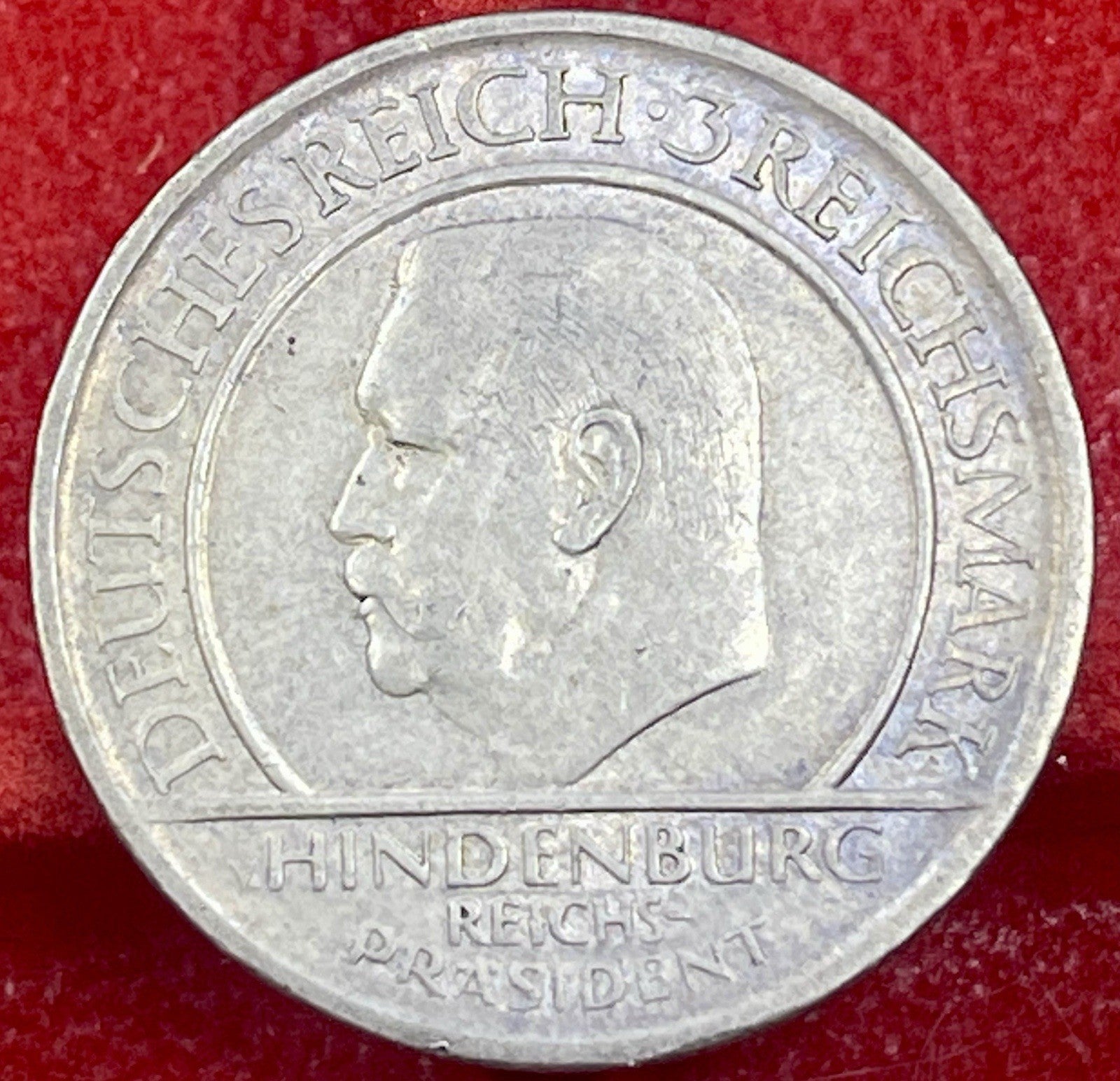GERMAN 3 MARK REICHSMARK - 1929 A - HINDENBURG - Silver - WEIMAR KM 63