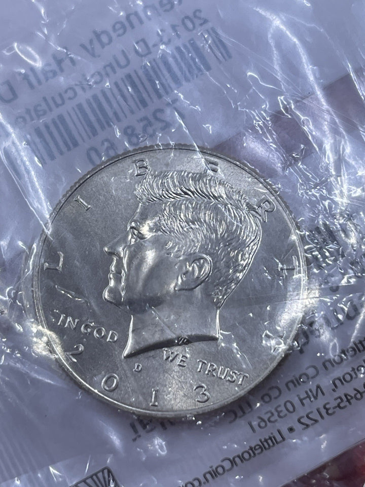 2013 P&D Kennedy Mint Sealed Uncirculated Half Dollar Coins Cut From Littleton