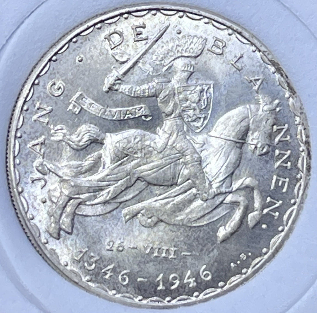 1946 Luxembourg Silver 100 Francs UNC Coin KM 49