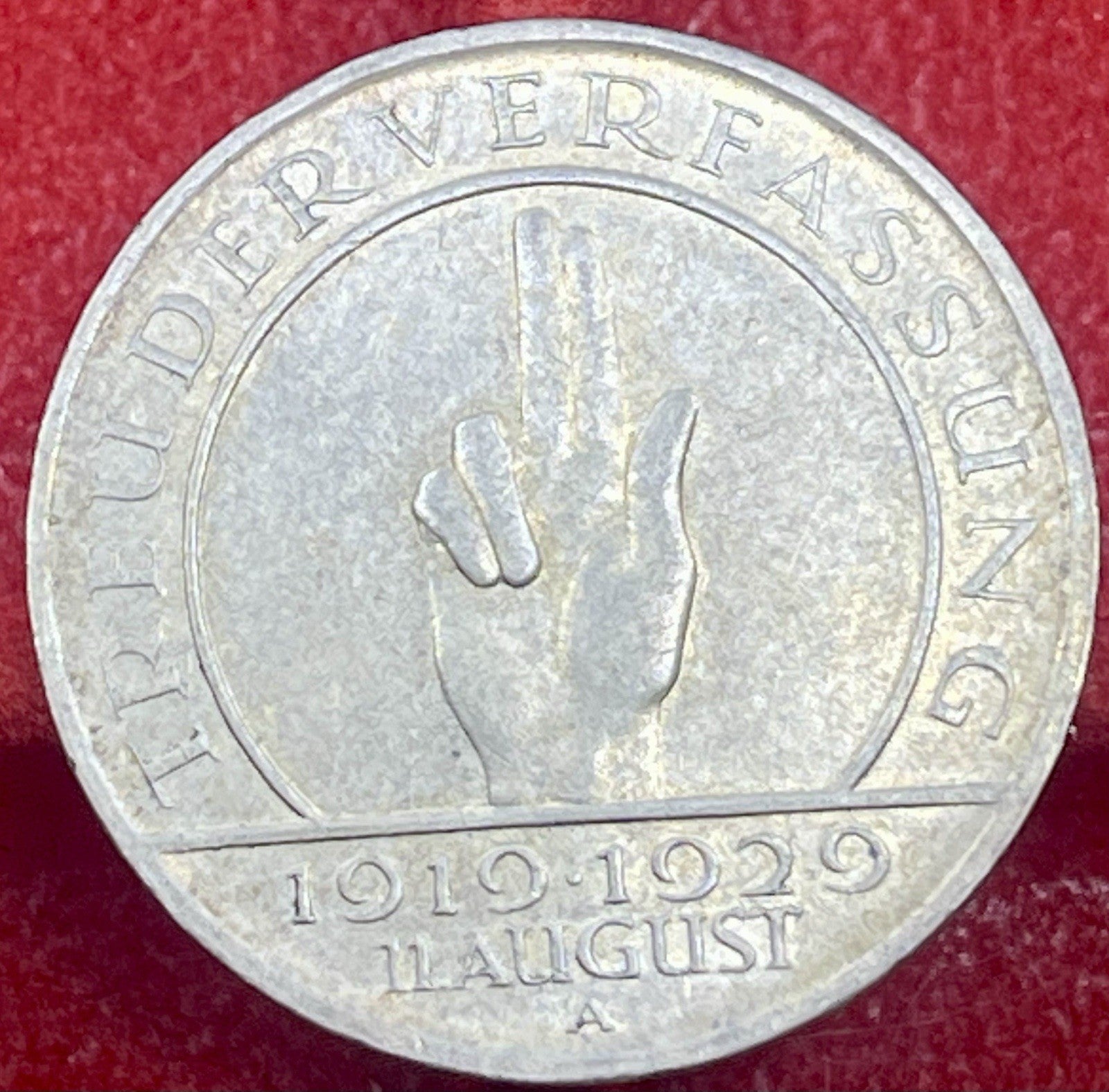 GERMAN 3 MARK REICHSMARK - 1929 A - HINDENBURG - Silver - WEIMAR KM 63