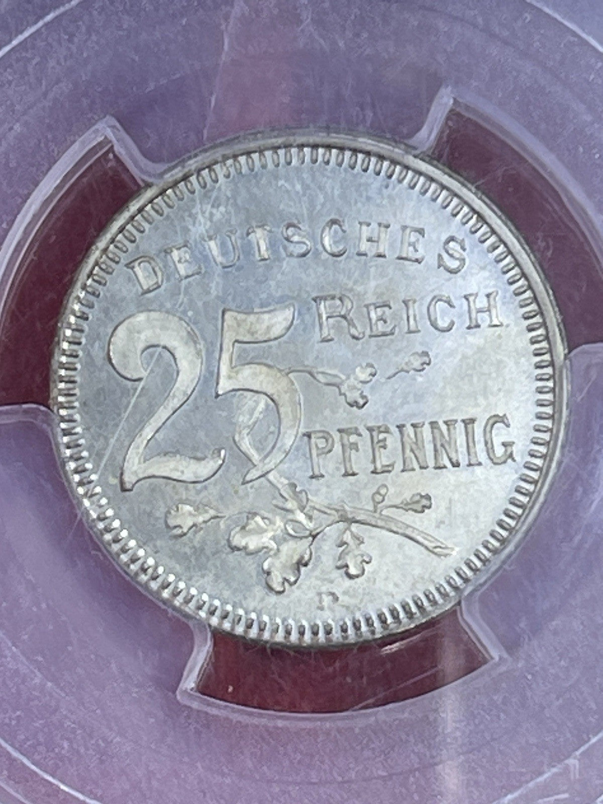 1908-D Germany 25 Pfg Pfennig PCGS SP65 Silver Coin