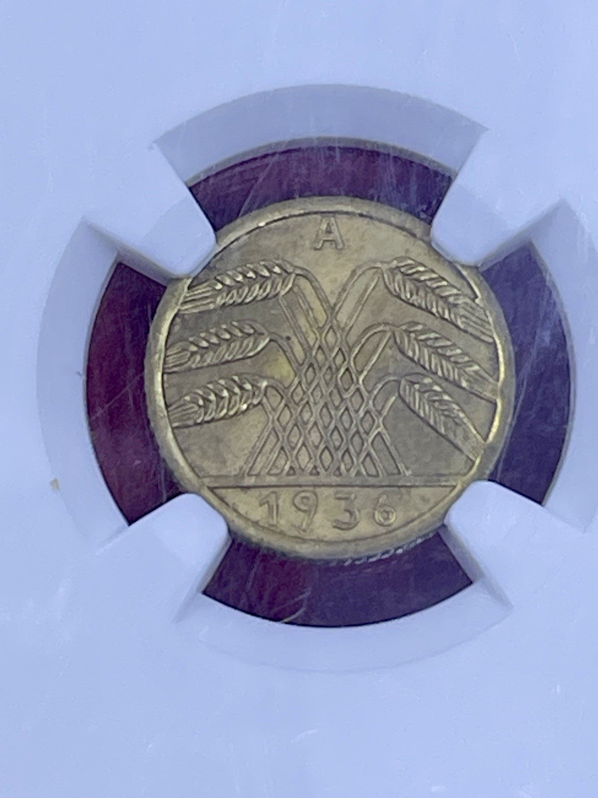Weimar 5 Pfennig 1936-A J.316 NGC MS64 Germany Coin