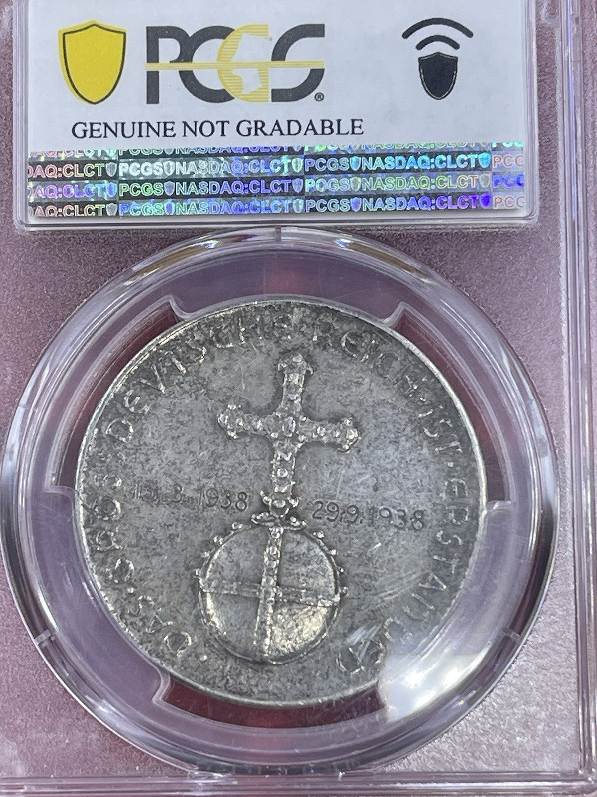 Germany 1938 -WW2 Medal, C-114  PCGS SP Genuine AU Detail
