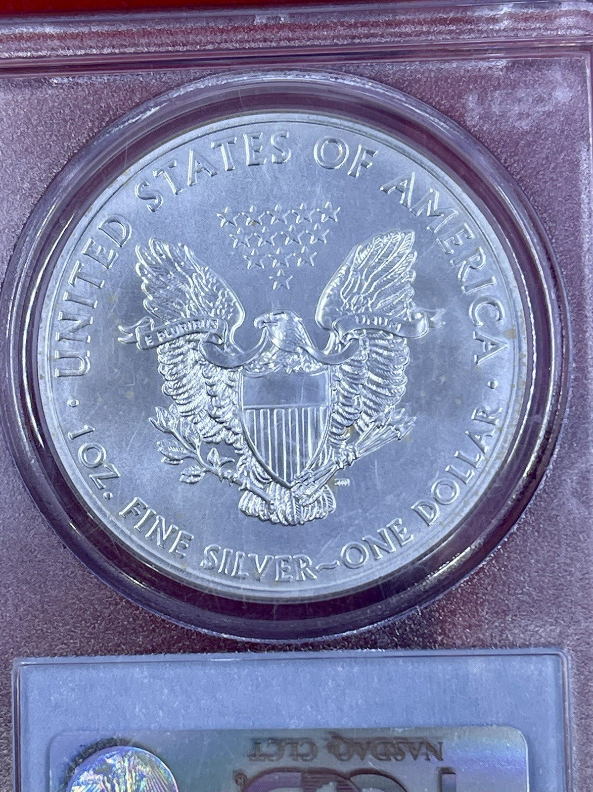 2011 First Strike American Silver Eagle. ASE 25th. PCGS MS70, Coin