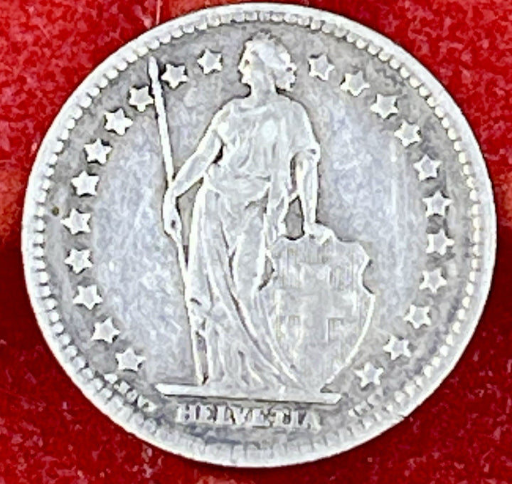 1921 B Switzerland 1 Franc Silver Coin 22 Stars KM#241921 B Switzerland 1 Franc