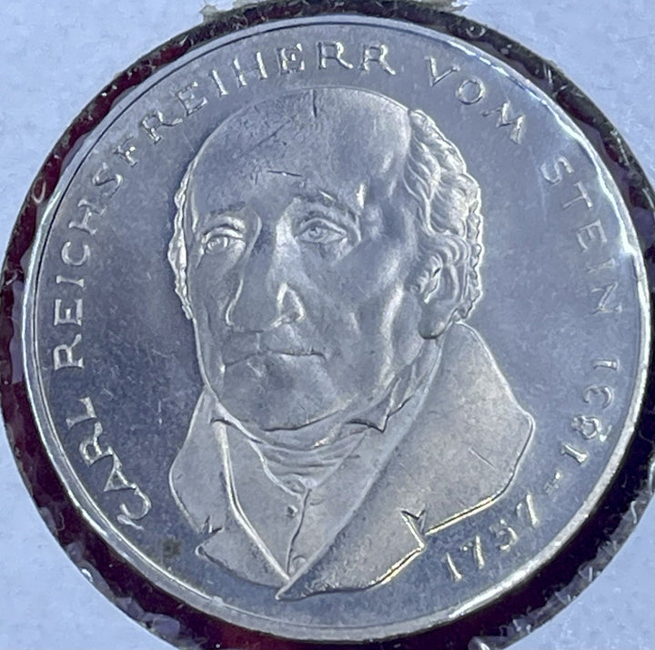 GERMANY - FEDERAL REPUBLIC, 5 Mark, 1981 G, Karlsruhe UNC Coin KM 155