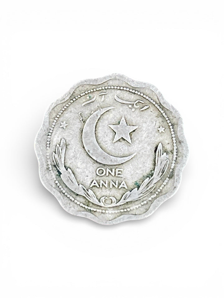 1949 Pakistan 1 Anna Coin KM#3 Scalloped Crescent Star Early Issue