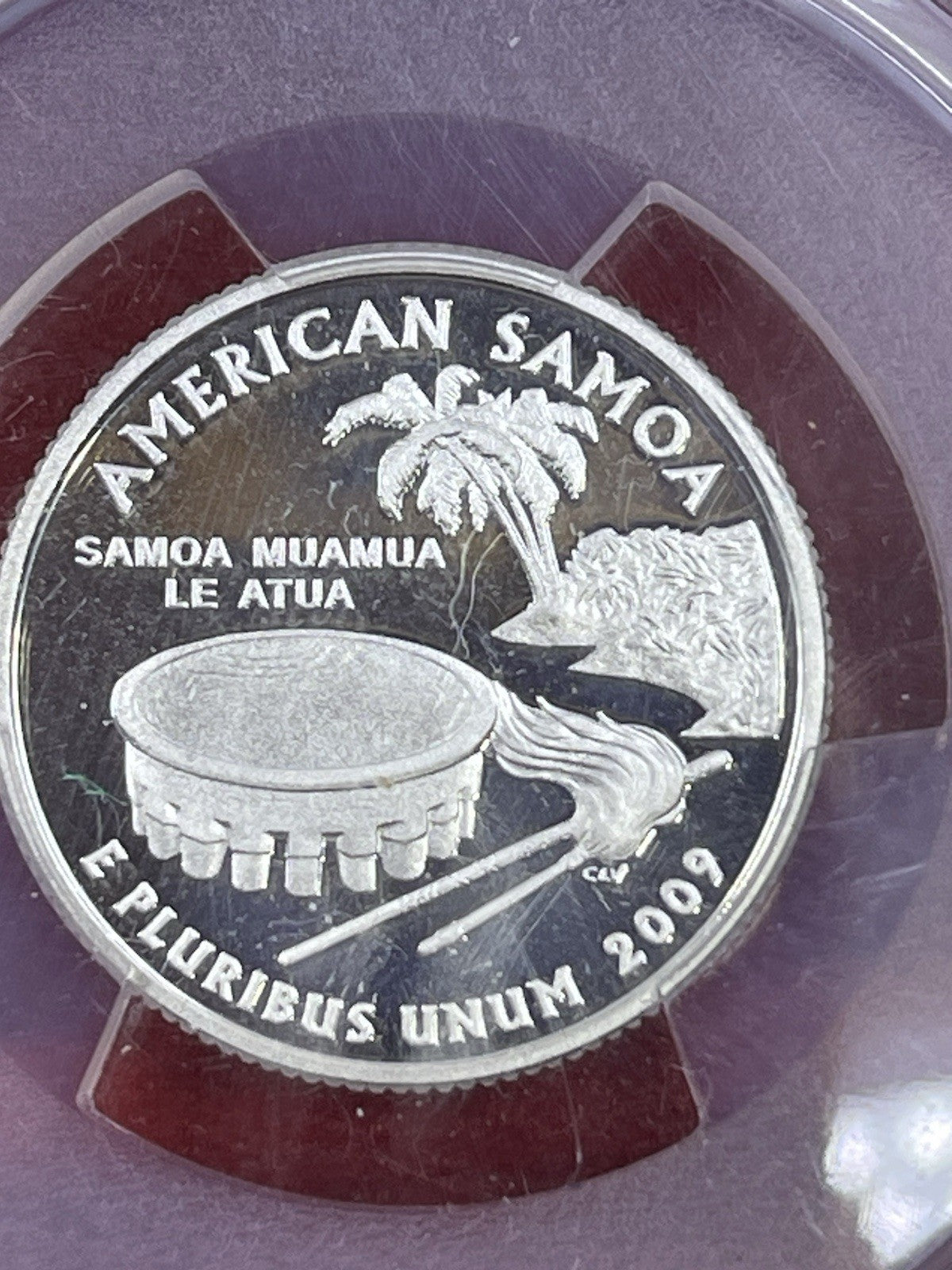 2009-S US American Samoa Silver Proof Quarter Coin PCGS Graded PR69DCAM
