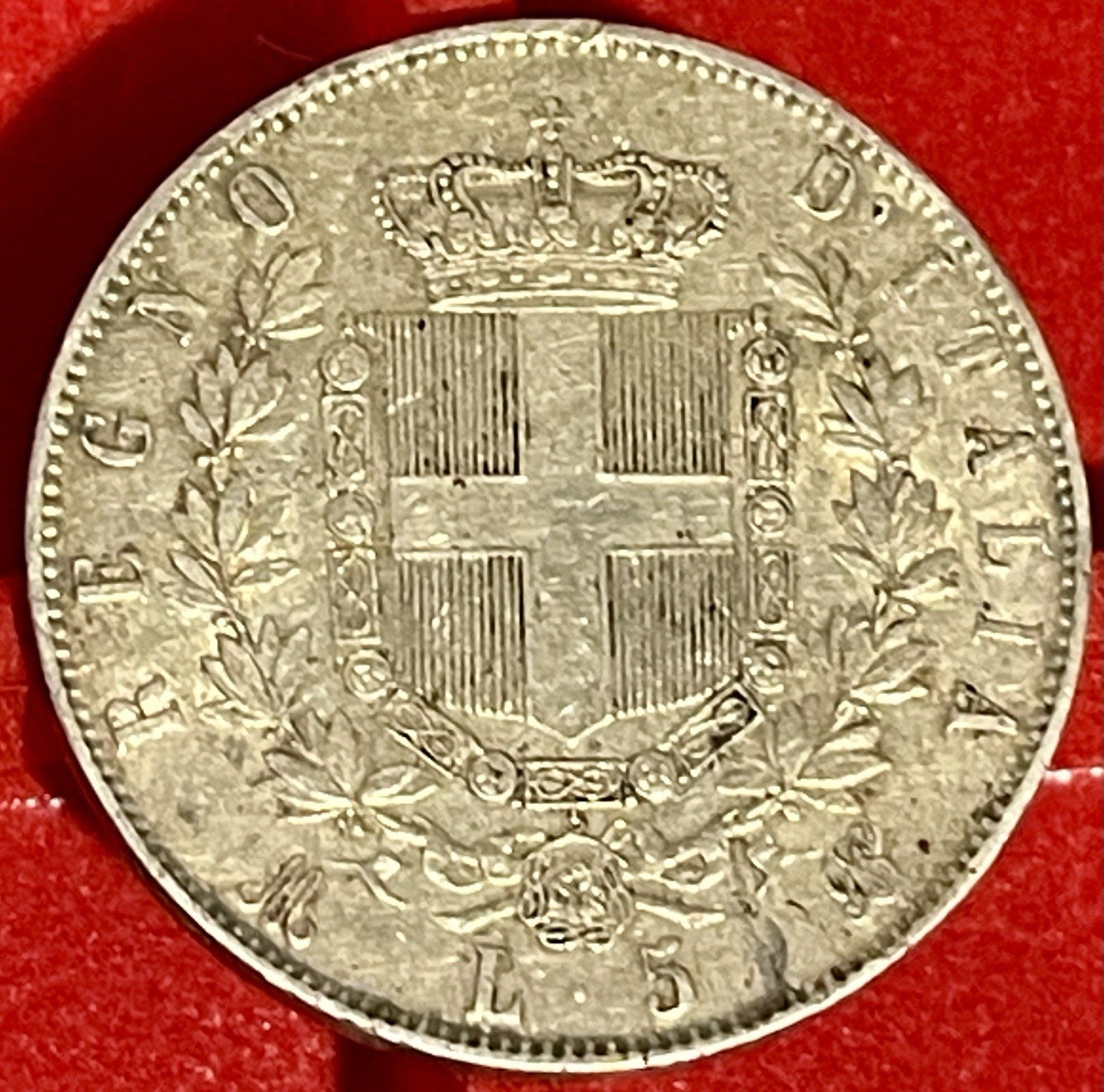 1871 Italy 5 Lire KM# 8.3 Silver Coin