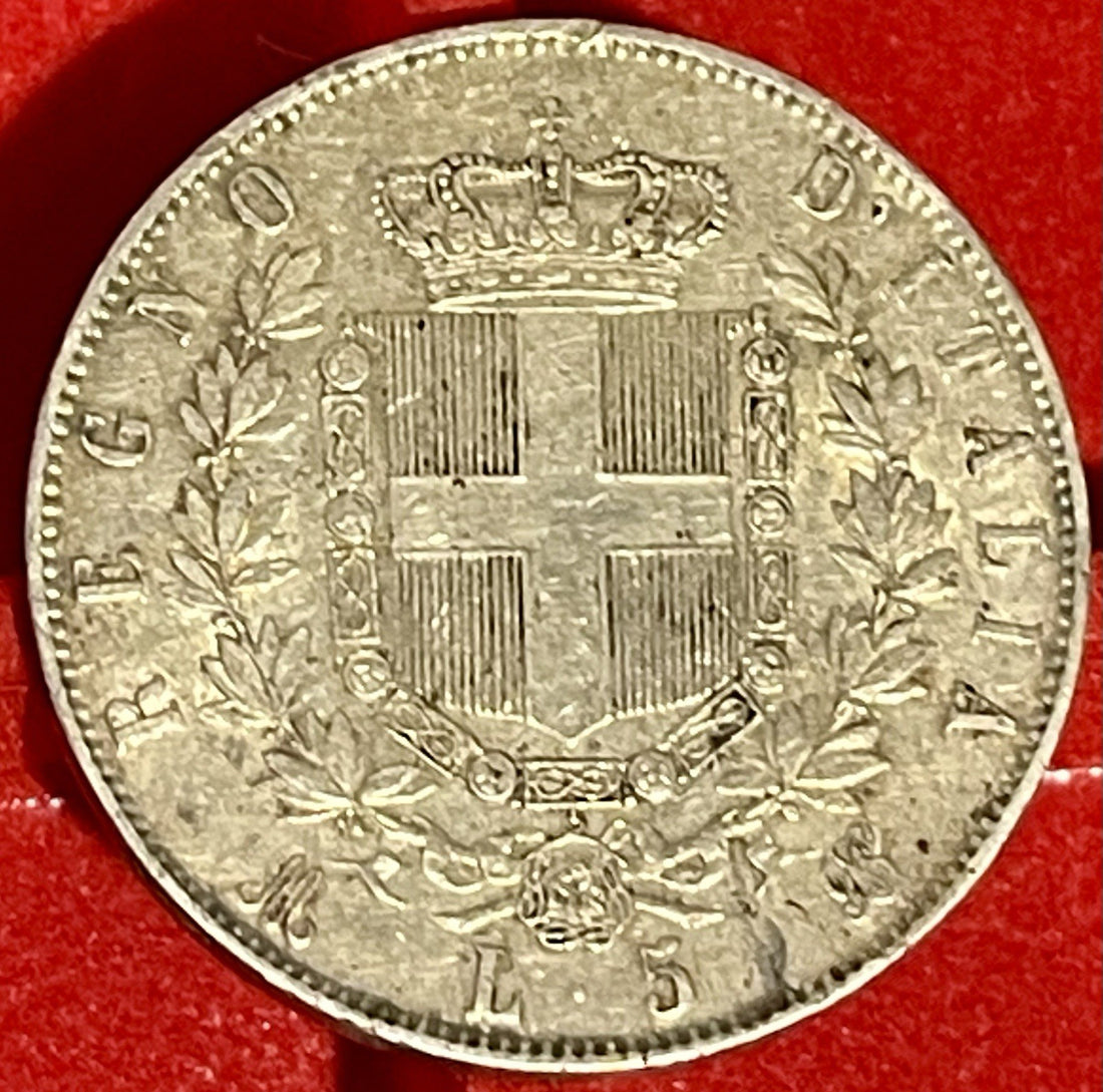 1871 Italy 5 Lire KM# 8.3 Silver Coin