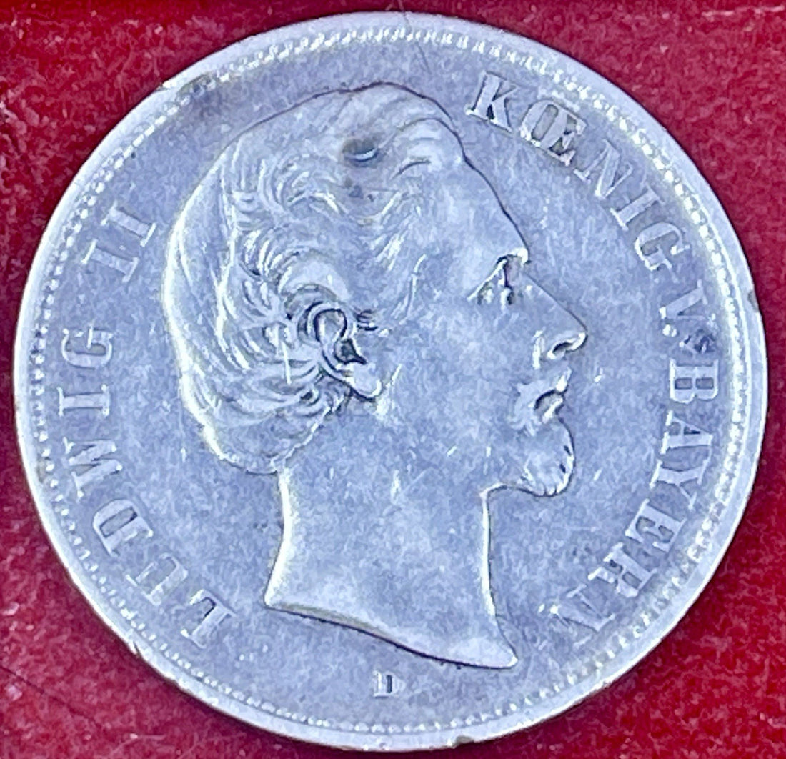 BAVARIA (German State) 5 Mark 1876 D - Silver 0.900 - Ludwig II. Coin