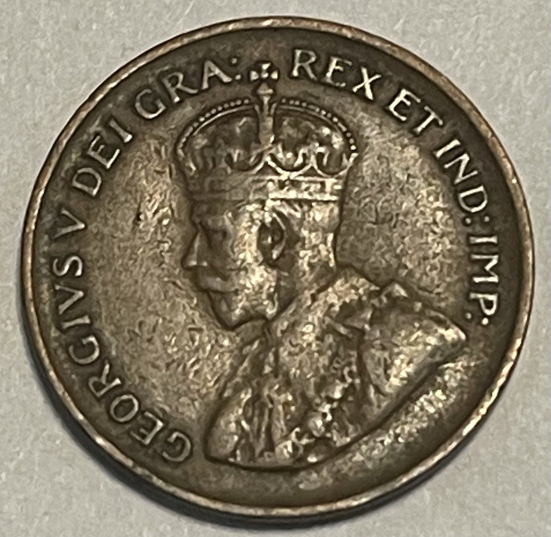 1936 Canada 1 Cent George V Bronze Penny KM#28 Maple Leaves