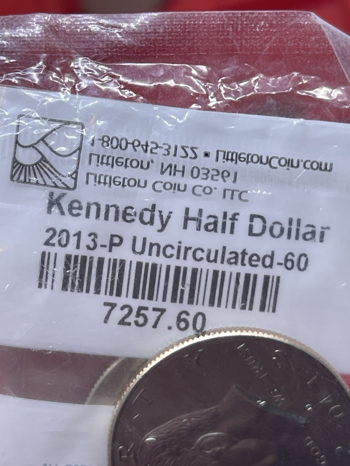2013 P&D Kennedy Mint Sealed Uncirculated Half Dollar Coins Cut From Littleton