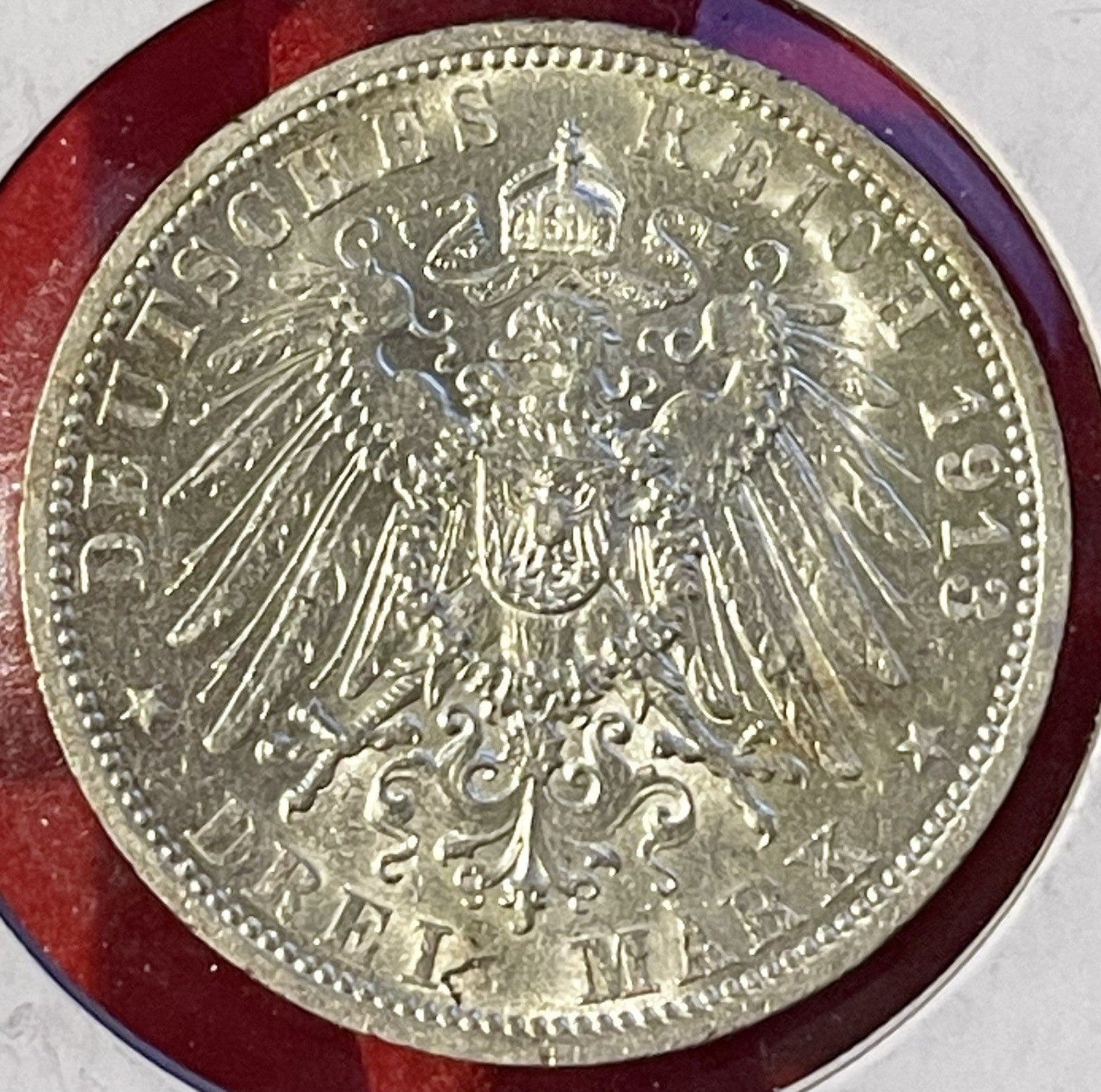 1913 A GERMANY/PRUSSIA ZWEI (2) MARK - WILHELM II - CH BU!!