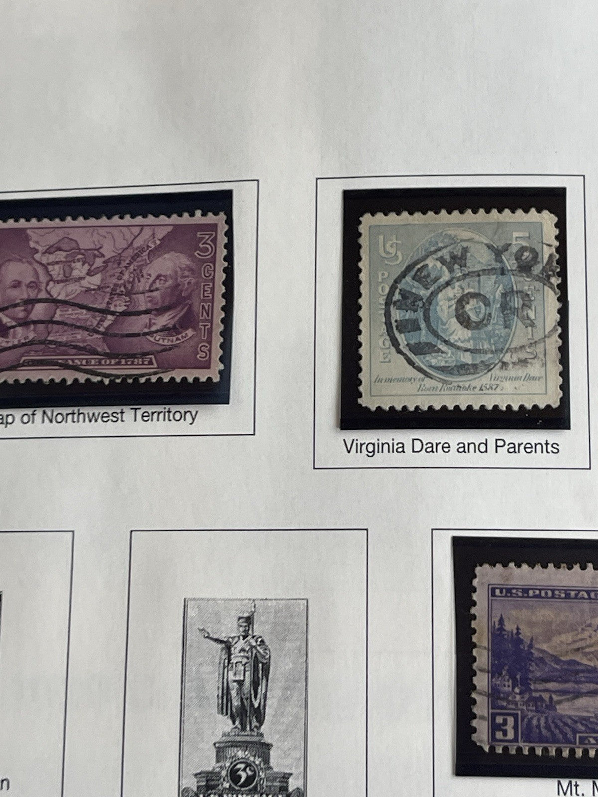 1937 Commemorative Collectable United States Postage Stamps 7 Stamps