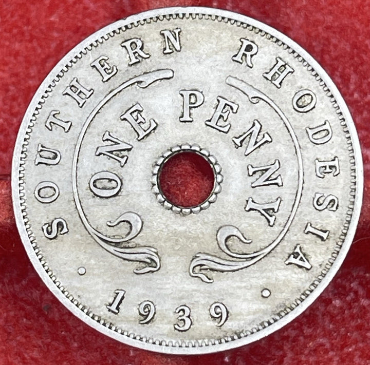 Southern Rhodesia 1939 1 Penny - George VI KM-8 Copper-nickel Coin