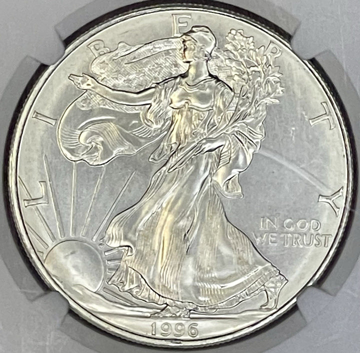1996 $1 American Silver Eagle NGC MS69 Brown Label