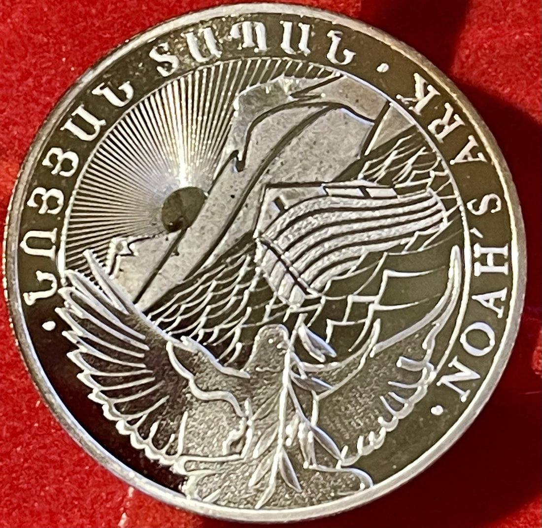 2022 500 DRAM THE REPUBLIC OF ARMENIA - NOAH'S ARK  1 OZT .999 FINE SILVER COIN