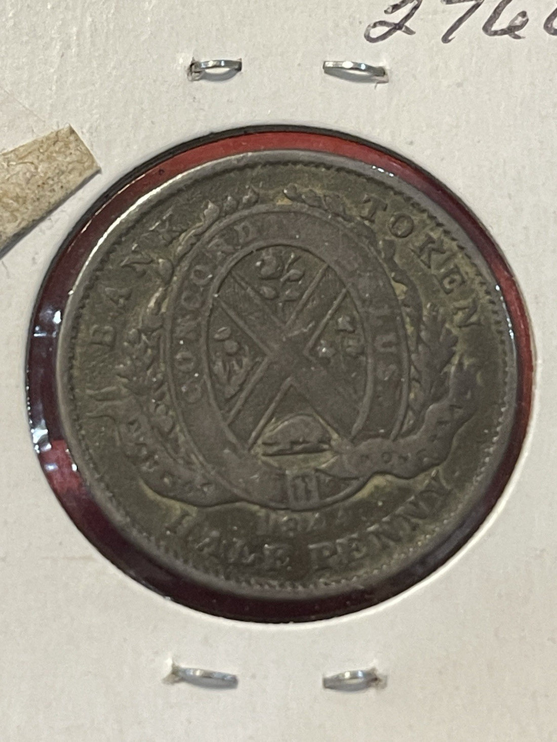 1844 Bank of Montreal Half Penny Token – KM# TN18 – Lower Canada