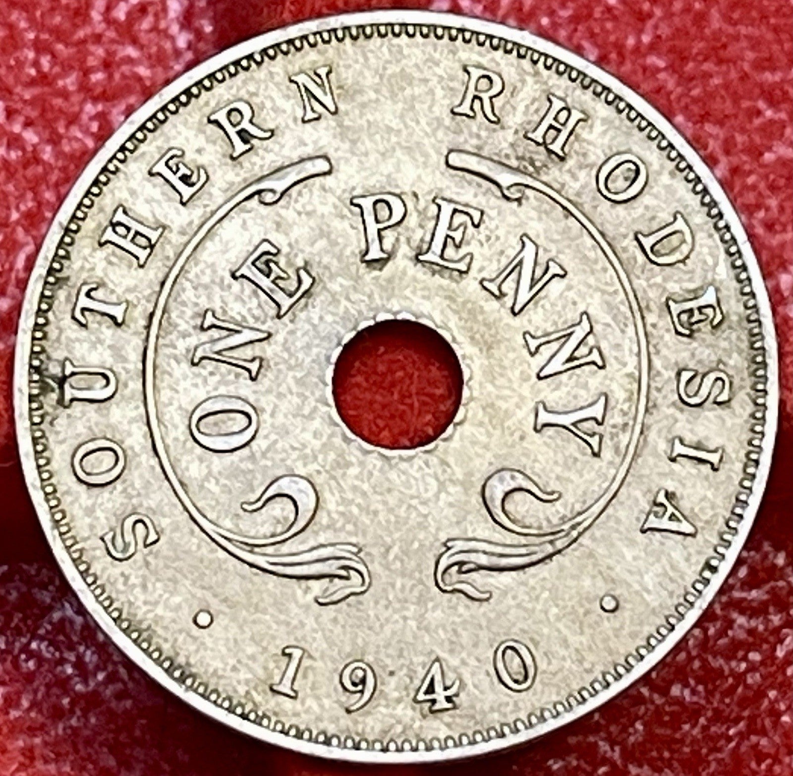 1940 Southern Rhodesia 1 Penny Coin (KM# 8, Schn# 9)