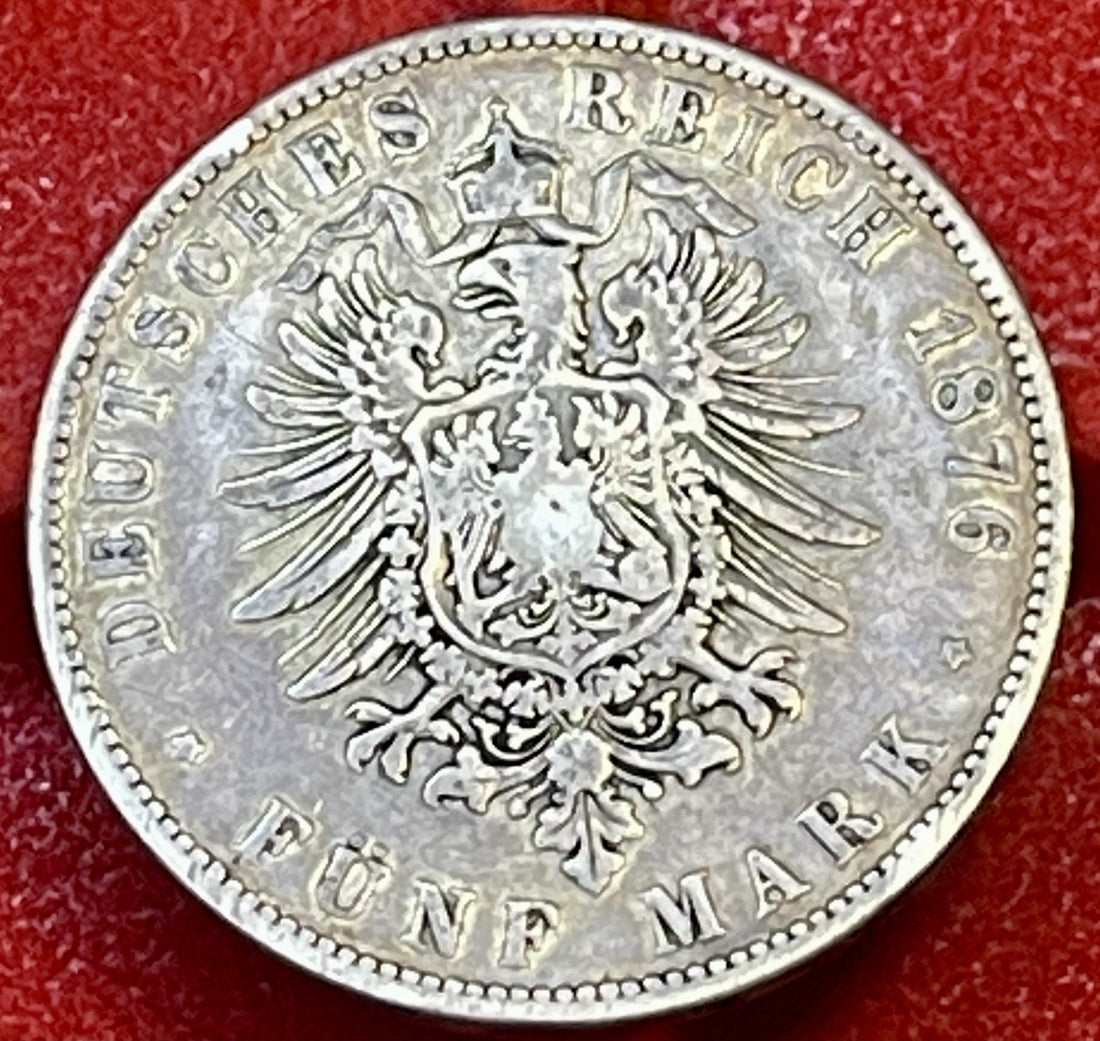 Germany Prussia Silver 5 Mark 1876 A KM# 503 Coin Large