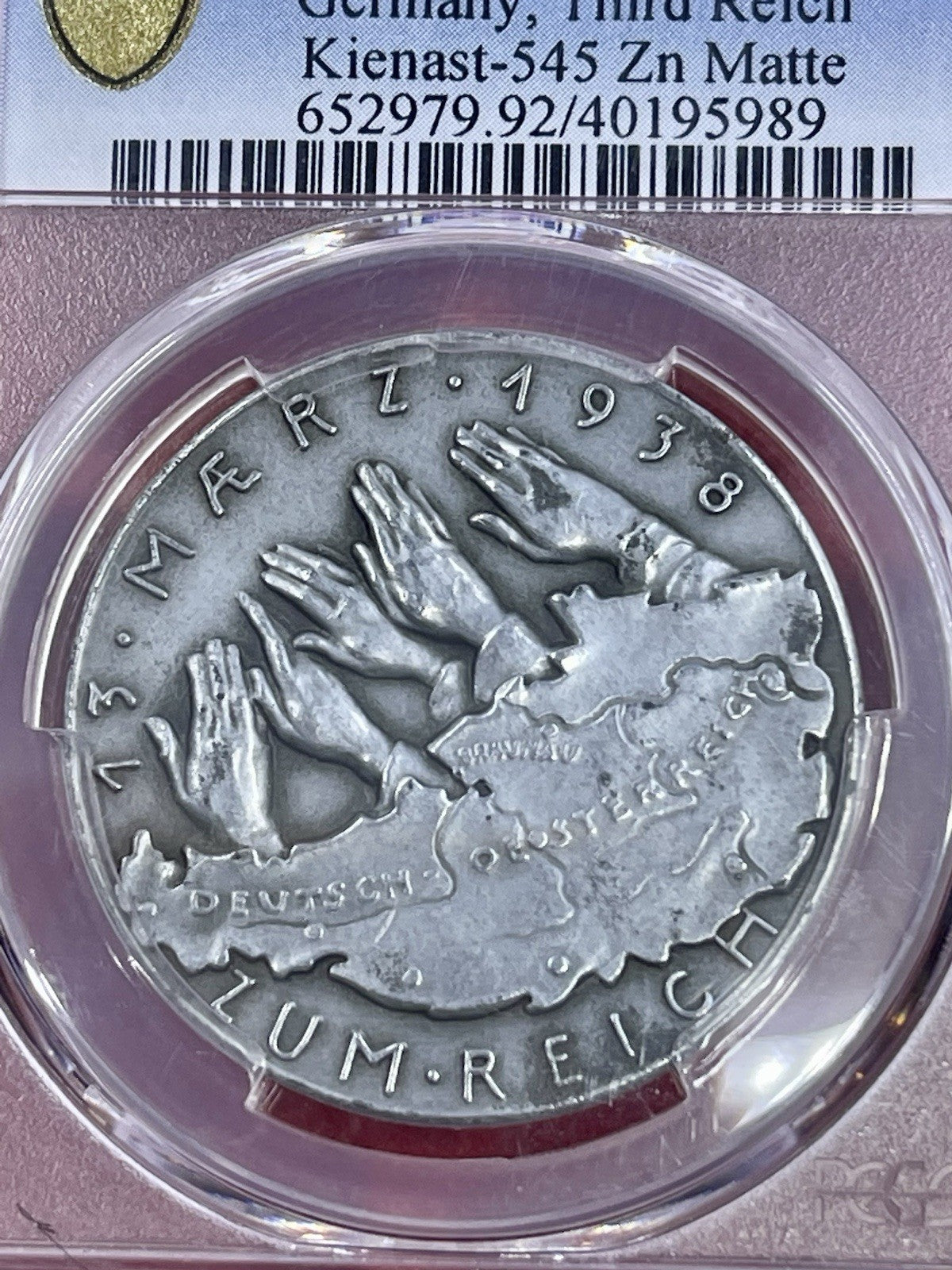 Germany 1938 -Karl Goetz Medal, K-545 PCGS SP Genuine