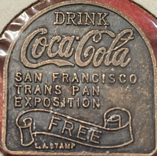 1939-1940 COCA COLA SAN FRANCISCO TRANS PAN EXPOSITION "FREE" MEDAL TOKEN M130