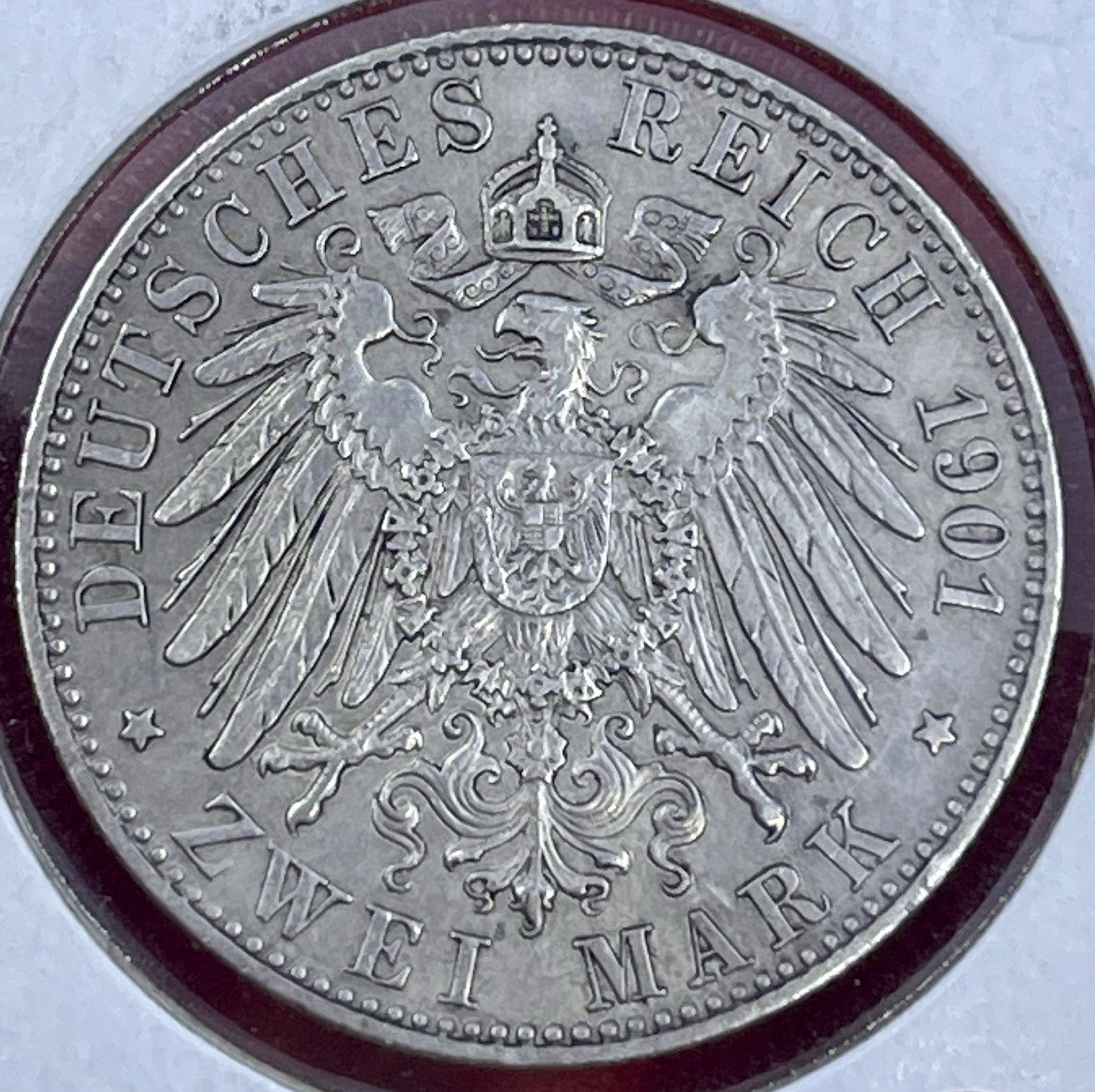 1901 A Silver Prussia Germany States 2 Marks 200th Anniversary Coin