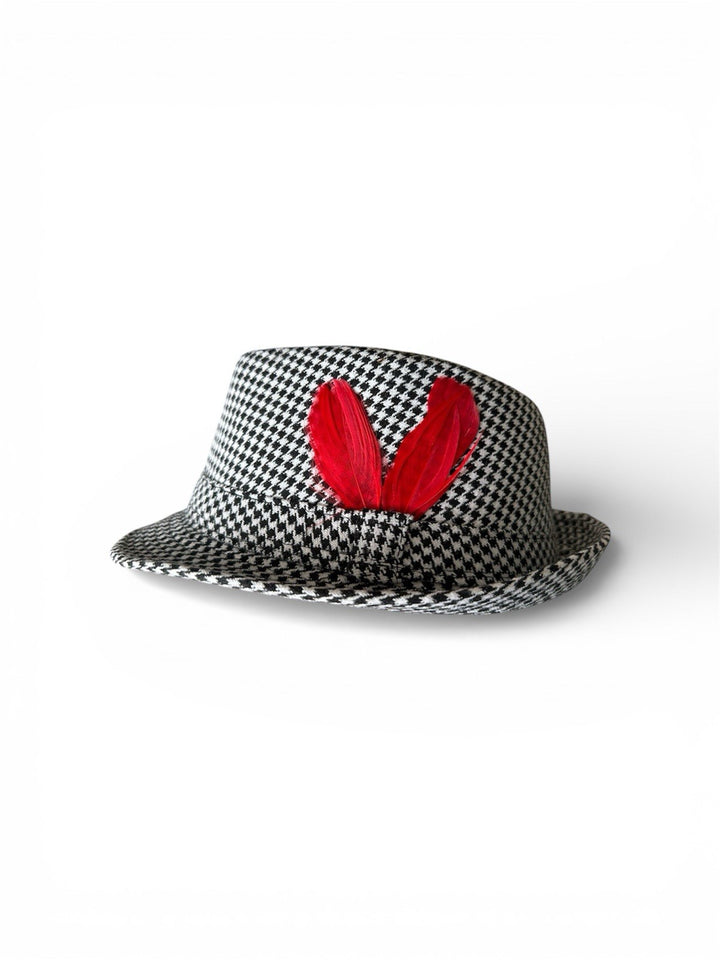 Saturday Smack Houndstooth Game Day Fedora Large Size 7-3/8 - Cool Coins & Notes