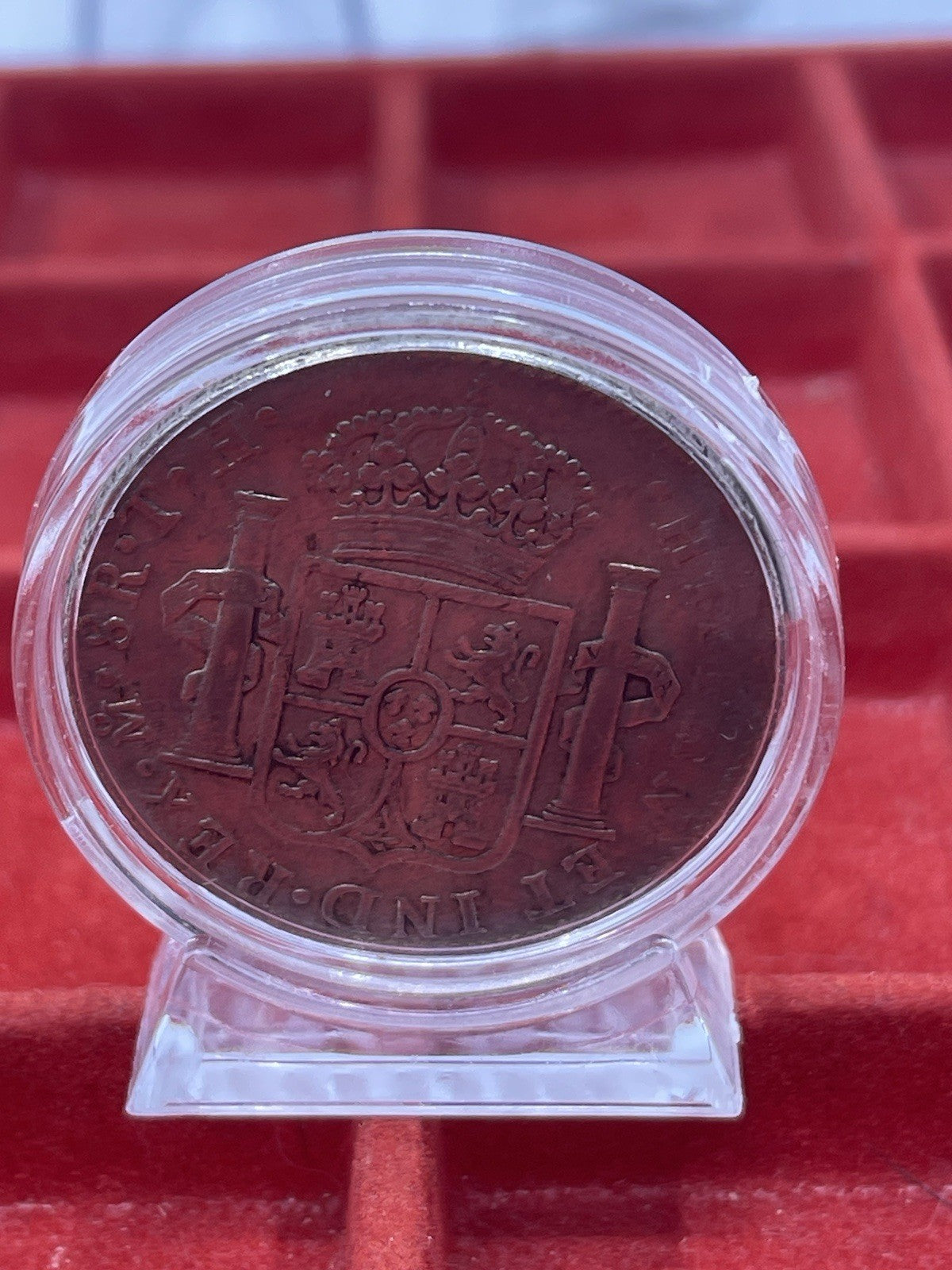 Silver 1808 Peru 8 Reales | KM 97 Coin W/Desk Stand Display